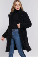 Load image into Gallery viewer, The Long Sherpa Jacket in Black
