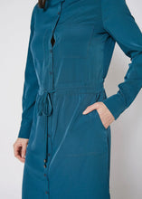 Load image into Gallery viewer, Cinchded Waist button Up Shirt Dress
