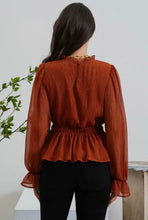 Load image into Gallery viewer, The Gigi Glitter Peplum Blouse
