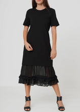 Load image into Gallery viewer, The Sheer Contrast Ruffle Hem Dress
