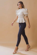 Load image into Gallery viewer, The Jacie Faux Leather Peplum Blouse
