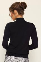 Load image into Gallery viewer, The Liza Button Sleeve Sweater in Black
