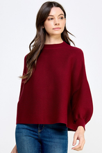 Load image into Gallery viewer, The Ellyse Balloon Sleeve Mock Neck Sweater

