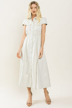 Load image into Gallery viewer, Cynthia Midi Button Up Leather Dress
