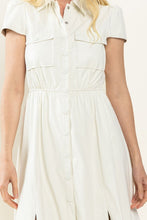 Load image into Gallery viewer, Cynthia Midi Button Up Leather Dress
