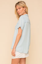 Load image into Gallery viewer, Chambray Button Up Blouse
