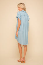 Load image into Gallery viewer, Fringe Hem Chambray Dress

