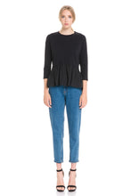 Load image into Gallery viewer, Black Knit Top w/Hi-Lo Hem
