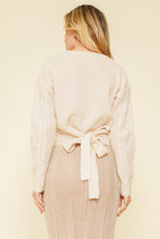 Load image into Gallery viewer, Cable Knit Sweater with Back Tie
