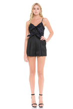 Load image into Gallery viewer, Colorblock Double Front Tie Romper
