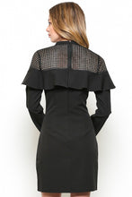 Load image into Gallery viewer, Black Longsleeve Mesh Contrast Dress
