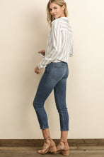 Load image into Gallery viewer, Chalk Stripe Tie Front Shirt
