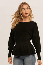 Load image into Gallery viewer, Cutout Dolman Peplum Sweater
