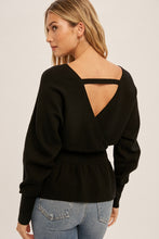 Load image into Gallery viewer, Cutout Dolman Peplum Sweater
