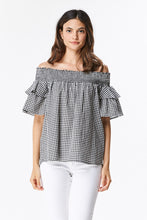 Load image into Gallery viewer, Gingham Off Shoulder Blouse
