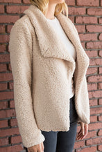 Load image into Gallery viewer, Faux Shearling Drape Front Jacket
