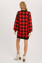 Load image into Gallery viewer, Buffalo Plaid Sweater Tunic Dress
