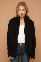 Load image into Gallery viewer, Black Fuzzy Shawl Collar Jacket
