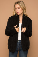 Load image into Gallery viewer, Black Fuzzy Shawl Collar Jacket
