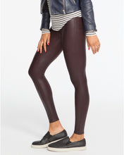 Load image into Gallery viewer, SPANX Burgundy Faux Leather Leggings
