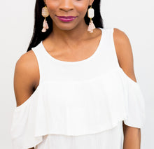 Load image into Gallery viewer, Blush Stone Tassel Earrings
