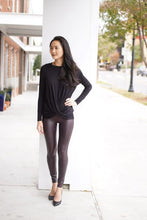 Load image into Gallery viewer, Black Crewneck Bottom Knot Blouse
