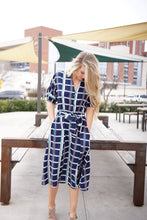 Load image into Gallery viewer, Abeline Plaid Midi Dress with Tie
