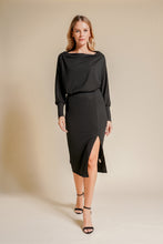 Load image into Gallery viewer, Dolman Sleeve Split Hem Midi Dress
