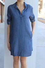 Load image into Gallery viewer, Dark Denim Shift Dress
