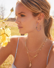 Load image into Gallery viewer, Framed Dani Triple Strand Necklace in Gold Lilac
