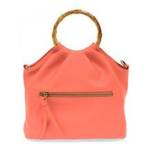 Load image into Gallery viewer, Coral Natalie Bamboo Handle Pouf Bag
