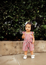 Load image into Gallery viewer, Little Girls Ruffle Sleeve Romper
