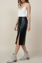 Load image into Gallery viewer, Black Faux Leather Pencil Skirt
