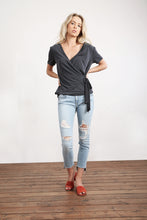 Load image into Gallery viewer, Faux Wrap Blouse with Tie

