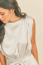 Load image into Gallery viewer, Draped Satin Slit Dress
