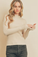 Load image into Gallery viewer, Ecru All Day Long Mock Neck Sweater
