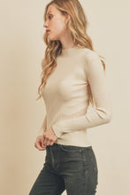 Load image into Gallery viewer, Ecru All Day Long Mock Neck Sweater
