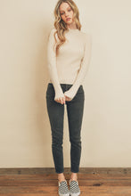 Load image into Gallery viewer, Ecru All Day Long Mock Neck Sweater
