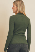 Load image into Gallery viewer, Green All Day Long Mock Neck Sweater

