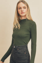 Load image into Gallery viewer, Green All Day Long Mock Neck Sweater
