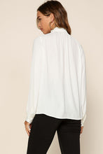 Load image into Gallery viewer, Babyhem Ruffle Neck Button Up Shirt
