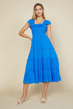 Load image into Gallery viewer, Blue Smock Midi Dress
