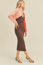 Load image into Gallery viewer, Contrast 2-Piece Sweater Midi Dress

