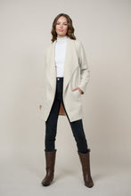 Load image into Gallery viewer, Beige Chevron Structured Open Cardigan
