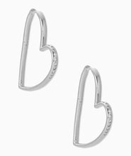 Load image into Gallery viewer, Ansley Silver Heart Hoop Earrings

