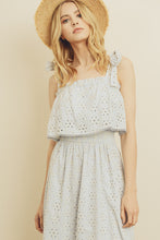 Load image into Gallery viewer, Shoulder Tie Eyelet Midi Dress
