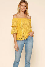 Load image into Gallery viewer, Eyelet Lace Ruffle Off the Shoulder
