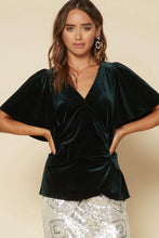Load image into Gallery viewer, Flutter Sleeve Velvet Top
