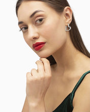 Load image into Gallery viewer, Ansley Rhodium Small Hoop Earring
