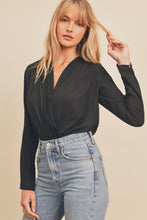 Load image into Gallery viewer, Draped Front Surplice Bodysuit
